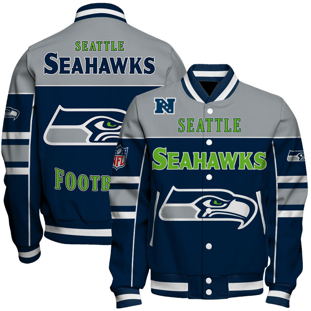 NFL Seattle Seahawks Built To Win Varsity Jacket For Die-hard Fans