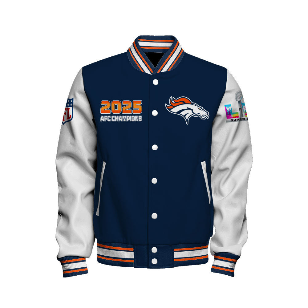 Denver Broncos 2025 AFC Champions: The "Broncos Take AFC" Masterpiece Varsity Jacket