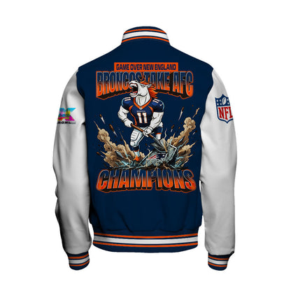 Denver Broncos 2025 AFC Champions: The "Broncos Take AFC" Masterpiece Varsity Jacket