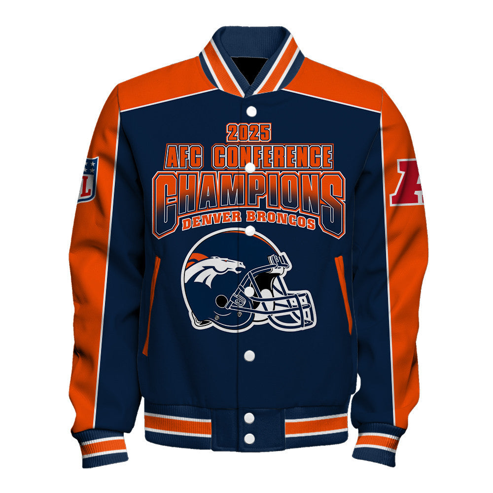 Denver Broncos Courage & Glory 2025 AFC Conference Champions Varsity Jacket