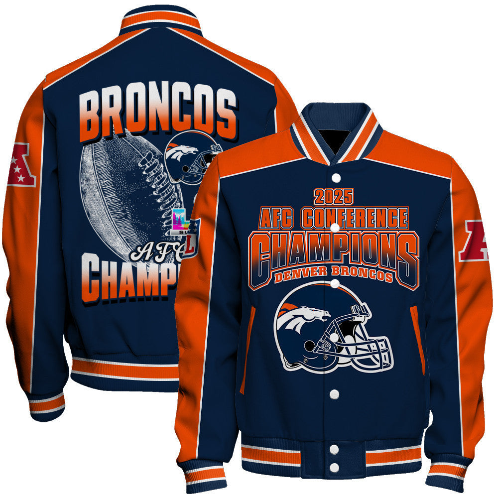 Denver Broncos Courage & Glory 2025 AFC Conference Champions Varsity Jacket