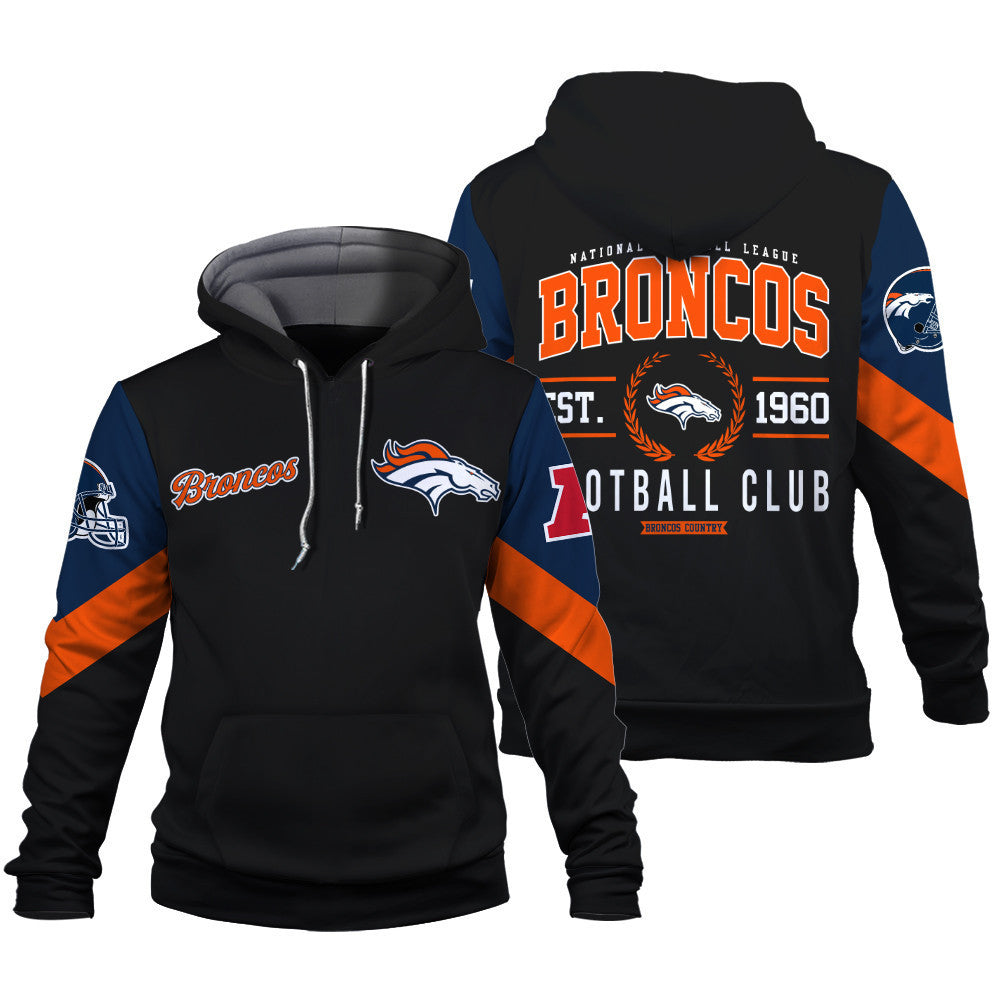 Denver Broncos Football Club Iconic Logo Broncos Country 3D Hoodie