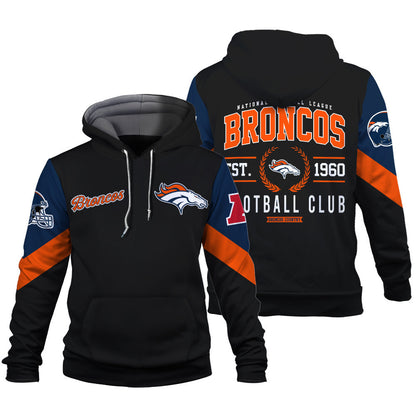 Denver Broncos Football Club Iconic Logo Broncos Country 3D Hoodie
