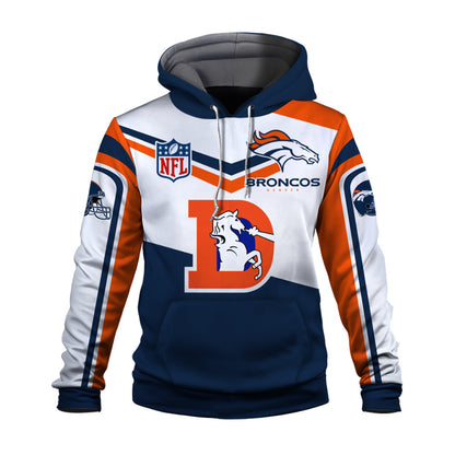 NFL Denver Broncos Power Forward Full-Snap Limited Edition 3D Hoodie