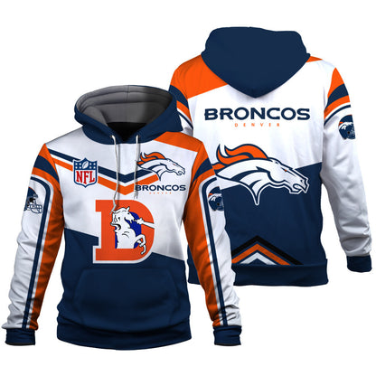 NFL Denver Broncos Power Forward Full-Snap Limited Edition 3D Hoodie