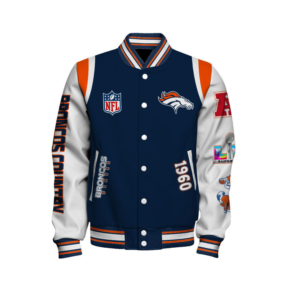Denver Broncos 2025 Super Bowl Champions Unstoppable Varsity Jacket