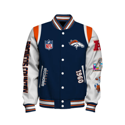 Denver Broncos 2025 Super Bowl Champions Unstoppable Varsity Jacket