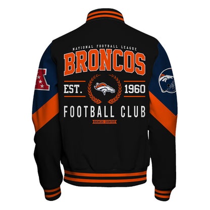 Denver Broncos Football Club Iconic Logo Broncos Country Varsity Jacket