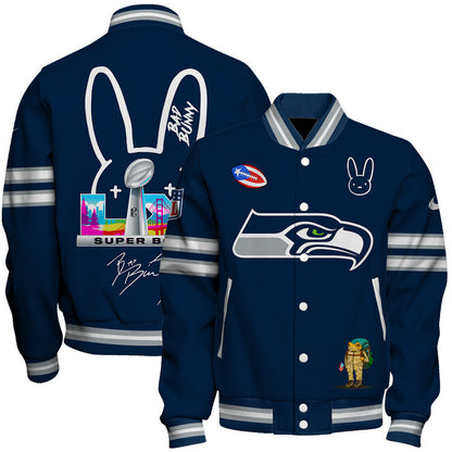 Seattle Seahawks NFL x Bad Bunny Super Bowl 2025-26 Varsity Jacket