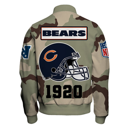 Denver Broncos Unique Military Green Design, Large Logo On The Back Varsity Jacket