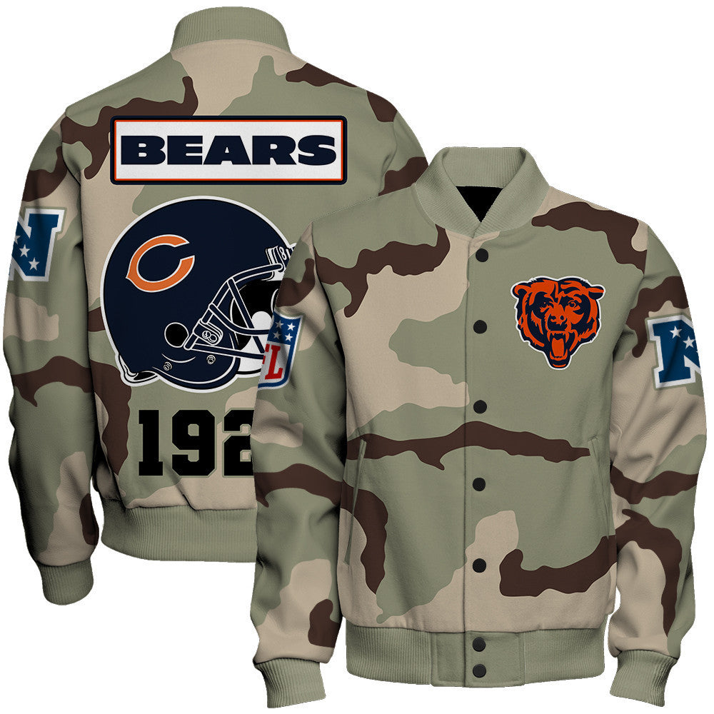 Denver Broncos Unique Military Green Design, Large Logo On The Back Varsity Jacket