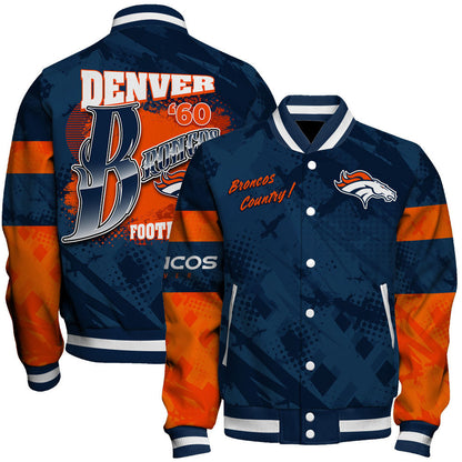 NFL Denver Broncos Warrior Spirit Signature Collection Retro Varsity Jacket