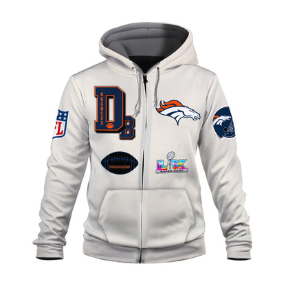 Denver Broncos When Icons Become Art 3D Zip Hoodie