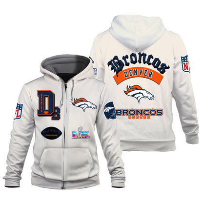 Denver Broncos When Icons Become Art 3D Zip Hoodie
