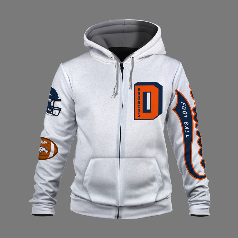 Denver Broncos Breaking All Conventional Design Standards 3D Zip Hoodie