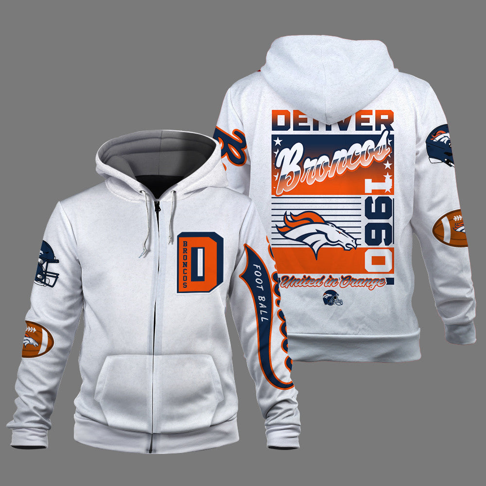 Denver Broncos Breaking All Conventional Design Standards 3D Zip Hoodie