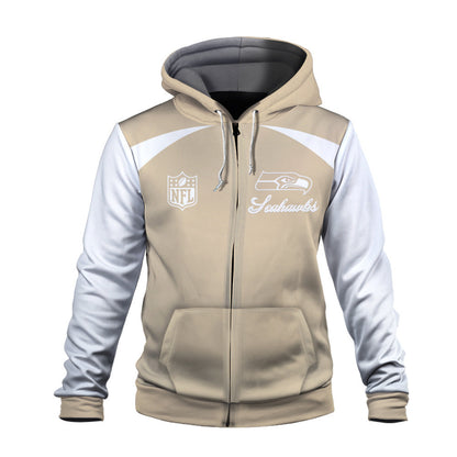 Seattle Seahawks Tone-on-tone Color Coordination 3D Zip Hoodie