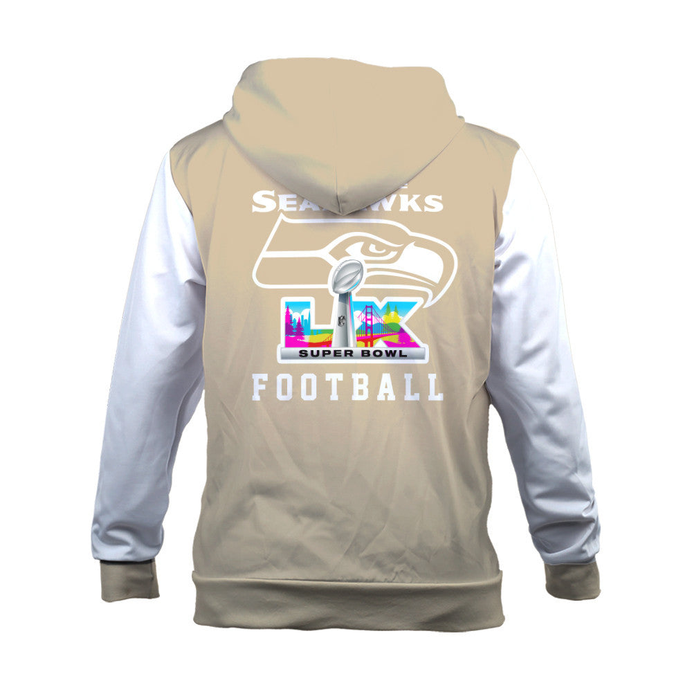 Seattle Seahawks Tone-on-tone Color Coordination 3D Zip Hoodie