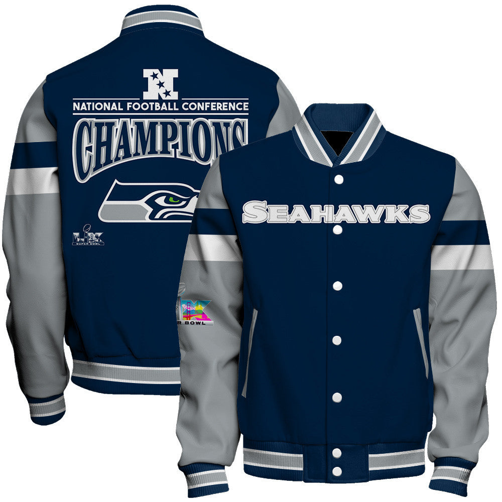 Seattle Seahawks National Football Conference Champions 2025 Varsity Jacket