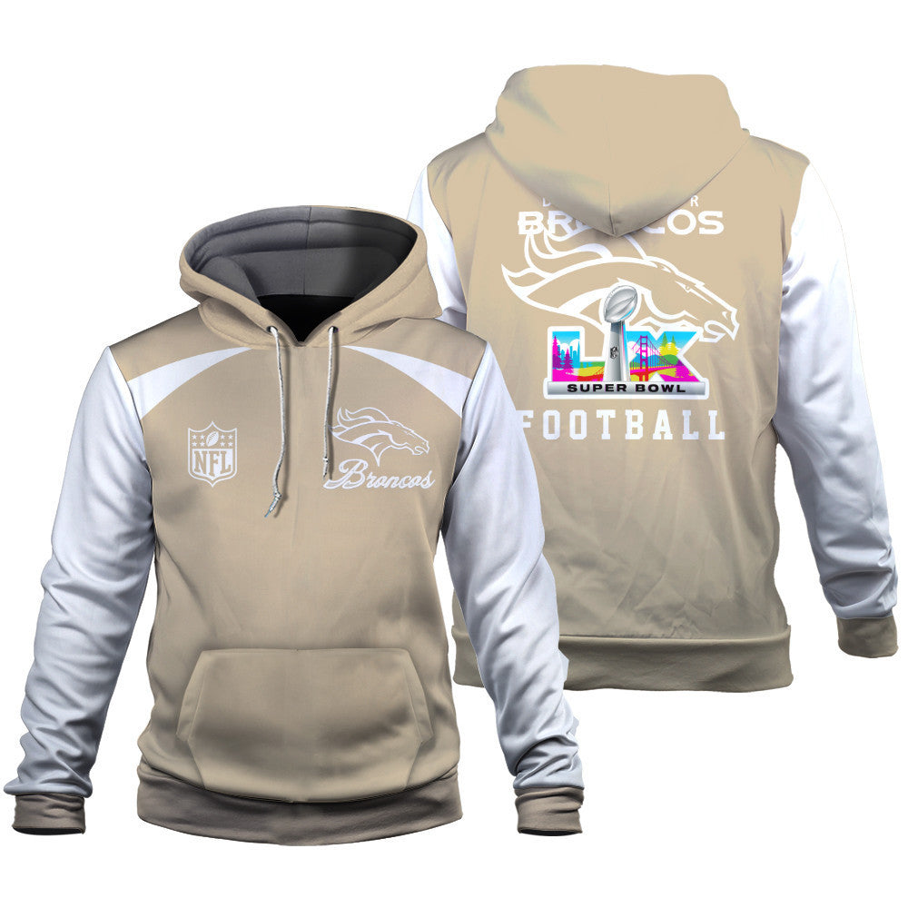 Denver Broncos Tone-on-tone Color Coordination 3D Hoodie