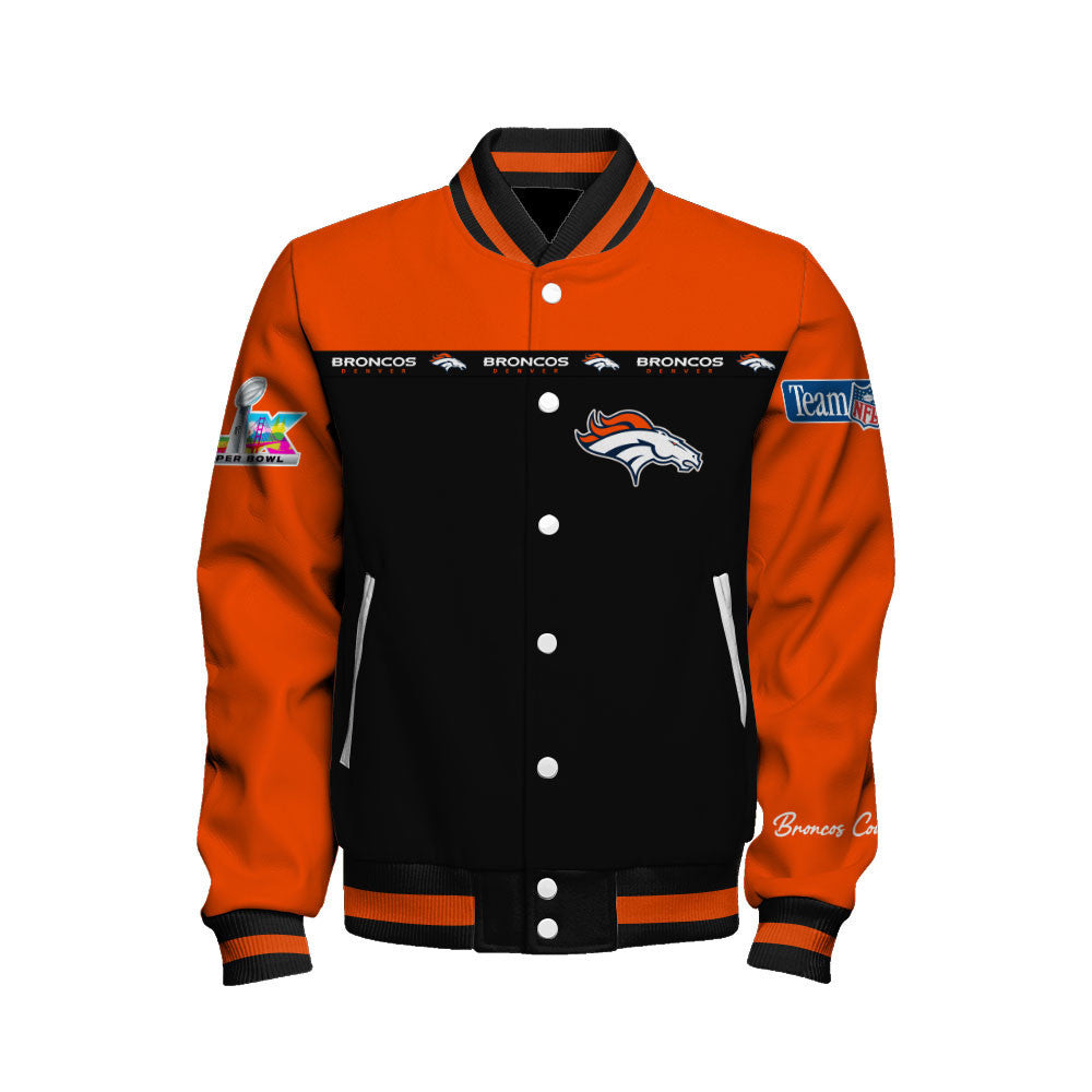 NFL Denver Broncos Style & Passion Super Bowl LX Varsity Jacket