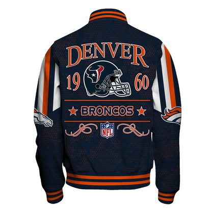 Denver Broncos In Full Retro Pattern, Super Bowl LX Varsity Jacket
