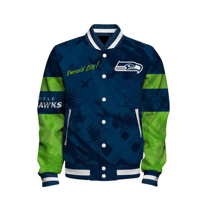NFL Seattle Seahawks Warrior Spirit Signature Collection Retro Varsity Jacket