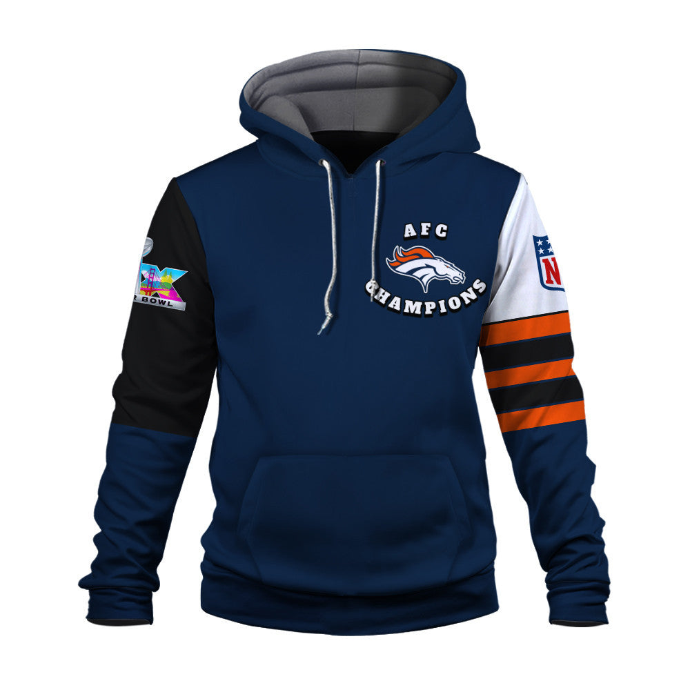 Denver Broncos 2025 AFC Conference Champions: The Ultimate Victory 3D Hoodie