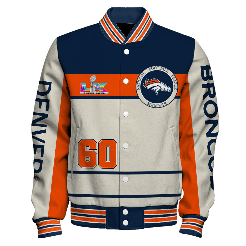 Denver Broncos Team Colors Graphic - Unmatched Style Varsity Jacket