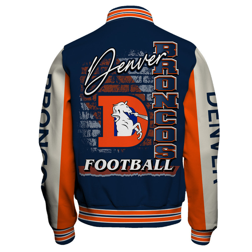 Denver Broncos Team Colors Graphic - Unmatched Style Varsity Jacket