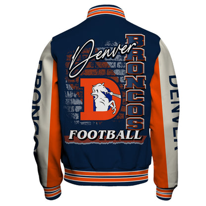 Denver Broncos Team Colors Graphic - Unmatched Style Varsity Jacket