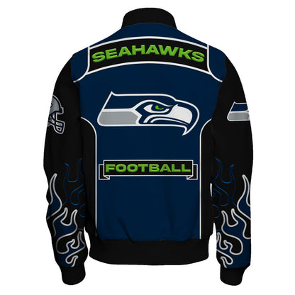 Seattle Seahawks Show Your Passion With The Fiery Design Varsity Jacket