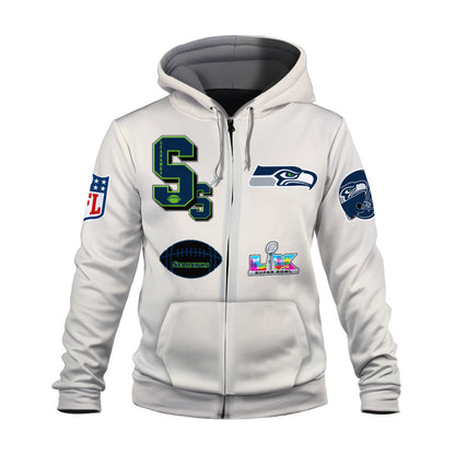 Seattle Seahawks When Icons Become Art 3D Zip Hoodie