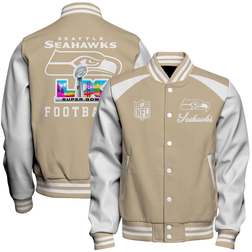 Seattle Seahawks Tone-on-tone Color Coordination Varsity Jacket