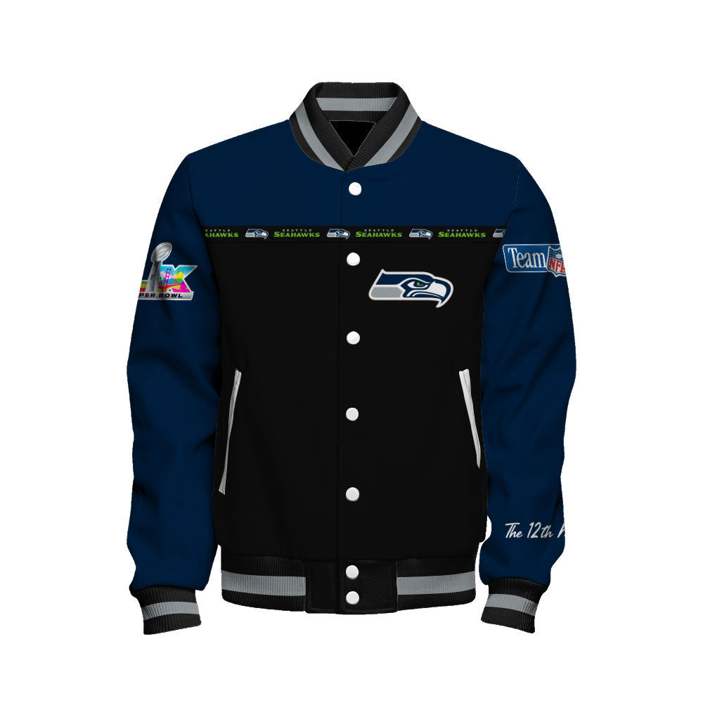 NFL Seattle Seahawks Style & Passion Super Bowl LX Varsity Jacket