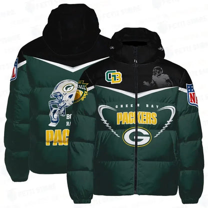 Green Bay Packers GB Patch Legacy Style 3D Down Jacket