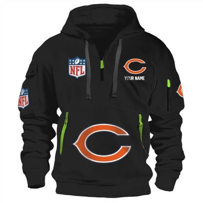 Chicago Bears 3D Printed Custom Dynamic Hoodie – Bold Design, Personalized Style