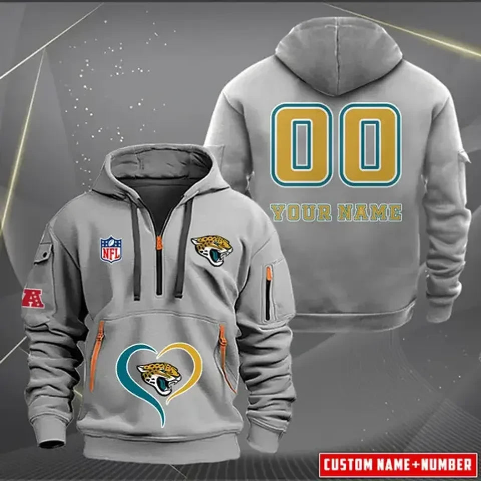 Jacksonville Jaguars Heart Logo Custom 3D Dynamic Hoodie