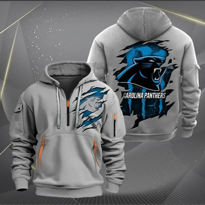 Carolina Panthers Tear-Through Fan Edition 3D Dynamic Hoodie