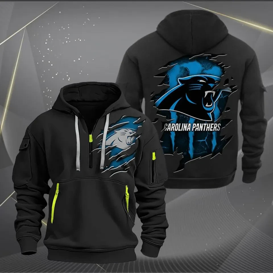 Carolina Panthers Tear-Through Fan Edition 3D Dynamic Hoodie