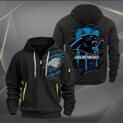 Carolina Panthers Tear-Through Fan Edition 3D Dynamic Hoodie