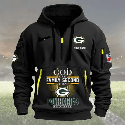 Green Bay Packers Faith Family Football Personalized 3D Dynamic Hoodie