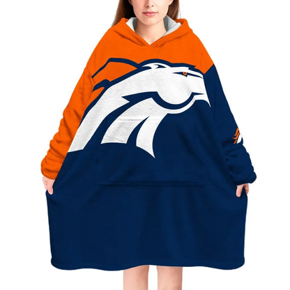 Denver Broncos Oversized Blanket Hoodie – 3D Printed Comfort, Fierce Fan Style