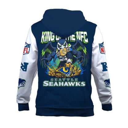 Seattle Seahawks King of The NFC 2025-26 Champions 3D Hoodie