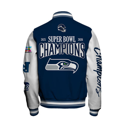 Seattle Seahawks 2025-26 Super Bowl LX Champions Varsity Jacket