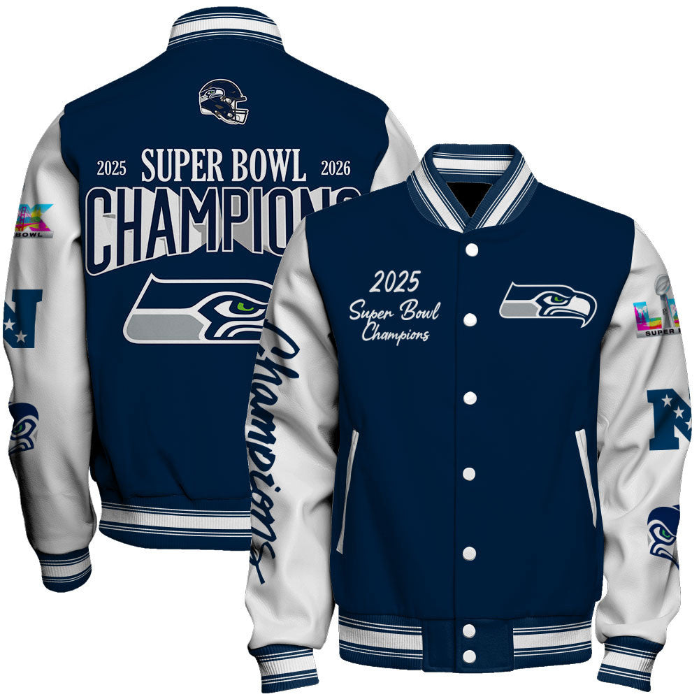 Seattle Seahawks 2025-26 Super Bowl LX Champions Varsity Jacket