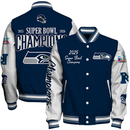 Seattle Seahawks 2025-26 Super Bowl LX Champions Varsity Jacket