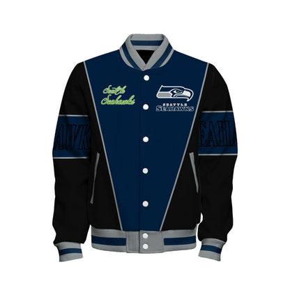 Seattle Seahawks Classic Design Team-Inspired Varsity Jacket