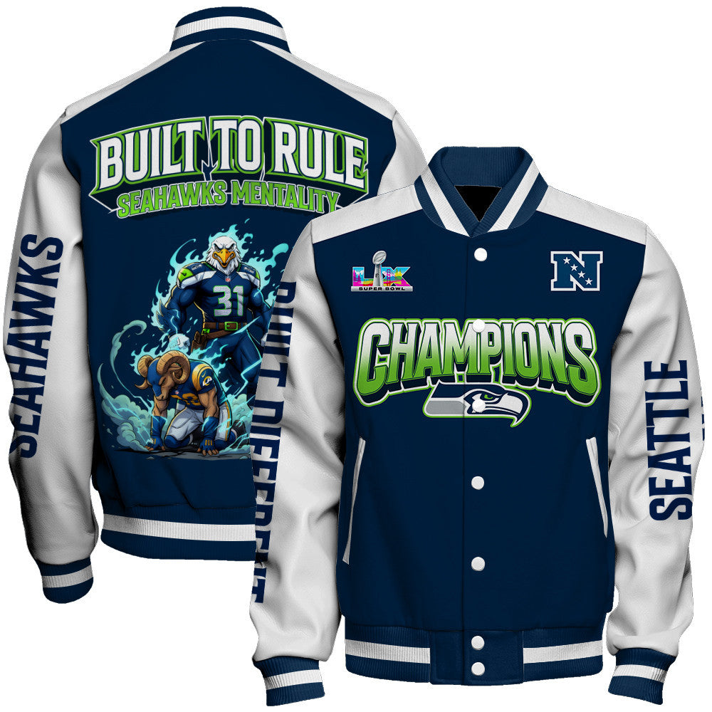 Seattle Seahawks Built The Rule Varsity Jacket