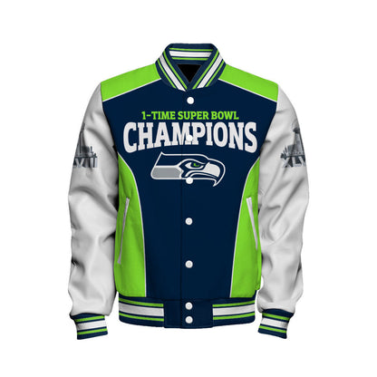 Seattle Seahawks The Pinnacle Of Sports Mascot Art Varsity Jacket